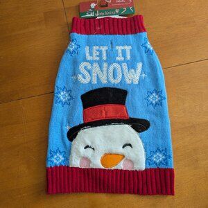 Jolly Knits snowman pet sweater for size Small dog, NWT ☃️